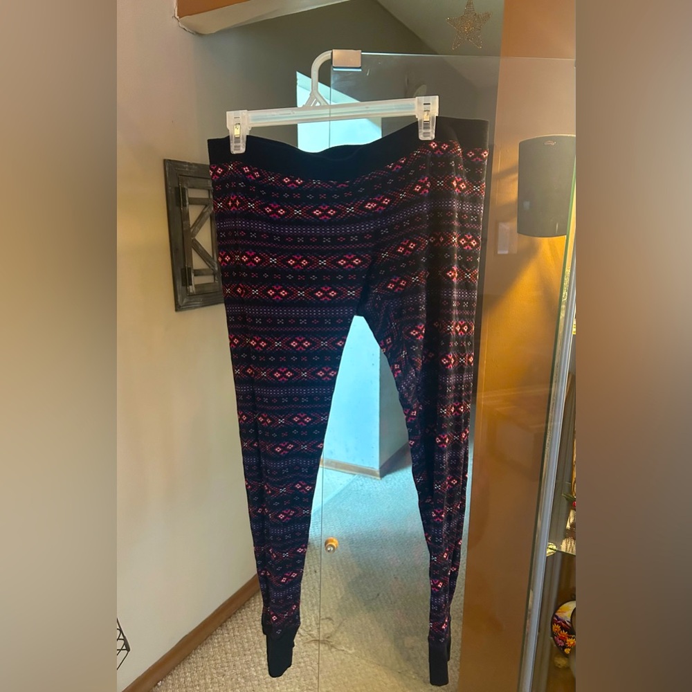 La Senza black/pink and purple long johns
